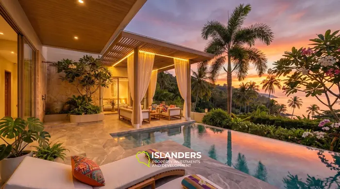 2-bdrm pool villa with panoramic views 3 minutes from the beach (Lamai)