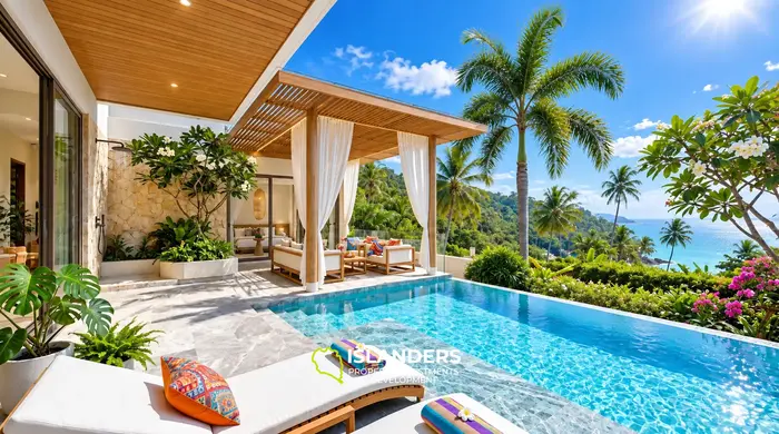 2-bdrm pool villa with panoramic views 3 minutes from the beach (Lamai)