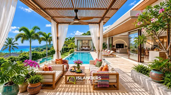 2-bdrm pool villa with panoramic views 3 minutes from the beach (Lamai)