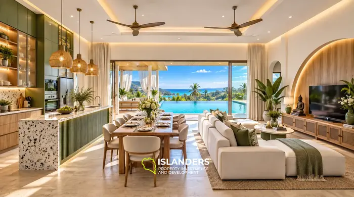 2-bdrm pool villa with panoramic views 3 minutes from the beach (Lamai)