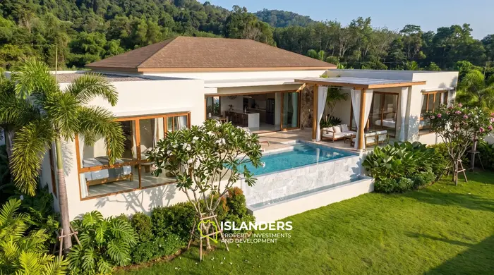 3-bdrm hillside villa with a pool and sea view (Lamai)