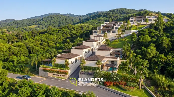 3-bdrm hillside villa with a pool and sea view (Lamai)