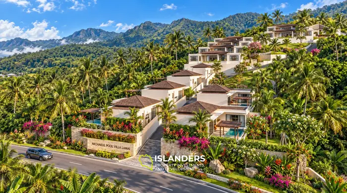 3-bdrm hillside villa with a pool and sea view (Lamai)
