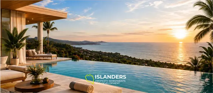 3-bdrm hillside villa with a pool and sea view (Lamai)