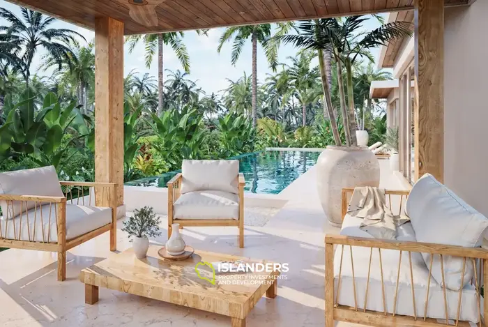 2-bdrm tropical pool villa with a palm-filled garden (Maenam)