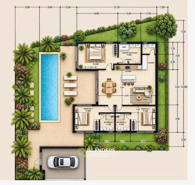 3-bdrm pool villal just 200 meters from the beach (Maenam)