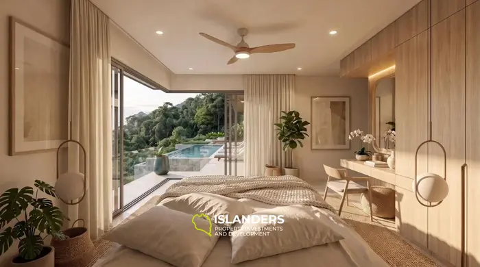 Comfortable 2-bdrm pool villa with views of the sea and tropical surroundings (Chaweng)