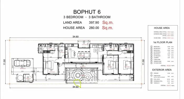 3-bdrm pool villa with convenient access to amenities (Bophut)