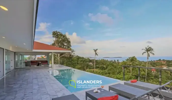 Villa de 3 dormitorios con piscina y vistas al mar en Chaweng