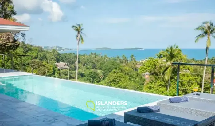 Villa de 3 dormitorios con piscina y vistas al mar en Chaweng