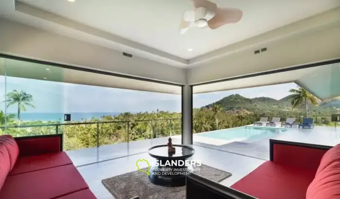 Villa de 3 dormitorios con piscina y vistas al mar en Chaweng