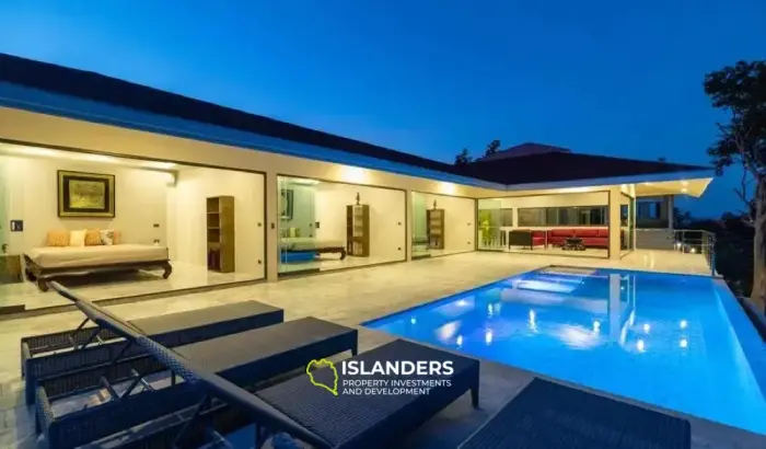 Villa de 3 dormitorios con piscina y vistas al mar en Chaweng