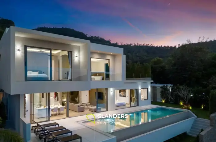 Brandneue Poolvilla mit 4 Schlafzimmern und Meerblick in Bophut
