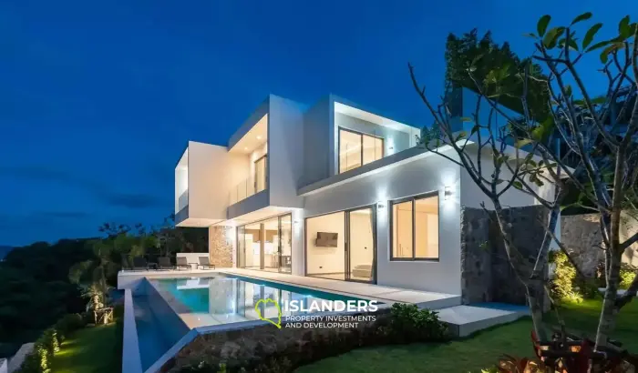 Brandneue Poolvilla mit 4 Schlafzimmern und Meerblick in Bophut