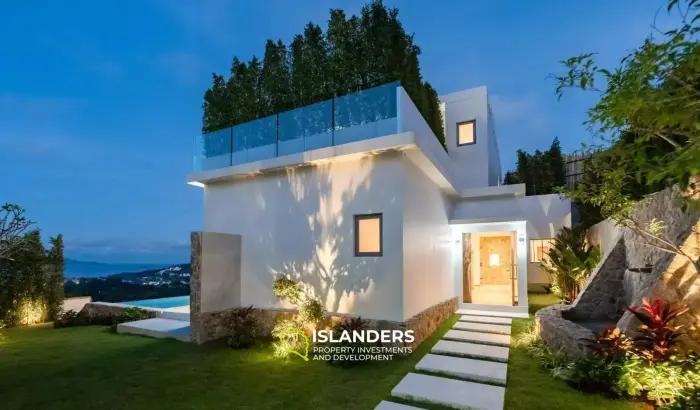 Brandneue Poolvilla mit 4 Schlafzimmern und Meerblick in Bophut