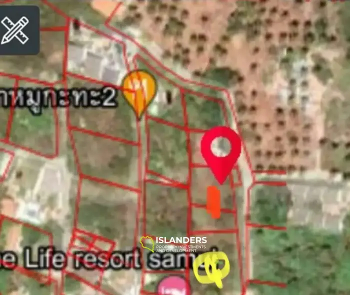 Terrain de 1200 m² avec vue sur la mer à vendre à Bophut