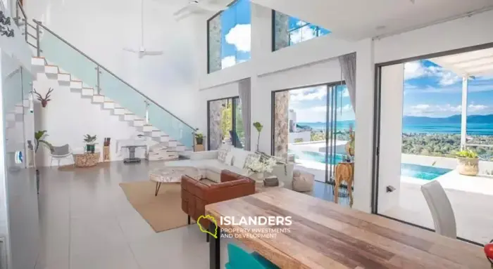 vues imprenables depuis cette immense villa de 3 chambres avec piscine à Bophut Hill