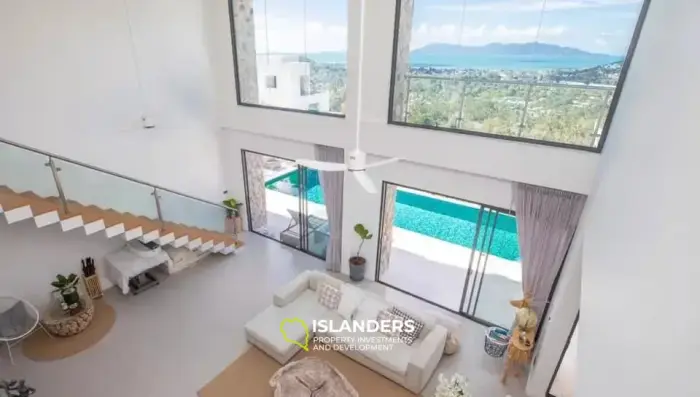 vues imprenables depuis cette immense villa de 3 chambres avec piscine à Bophut Hill