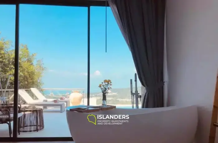 vues imprenables depuis cette immense villa de 3 chambres avec piscine à Bophut Hill