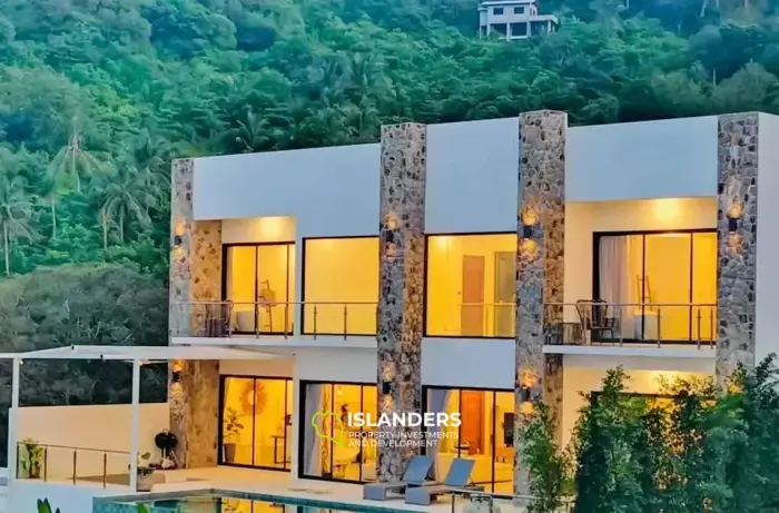 vues imprenables depuis cette immense villa de 3 chambres avec piscine à Bophut Hill