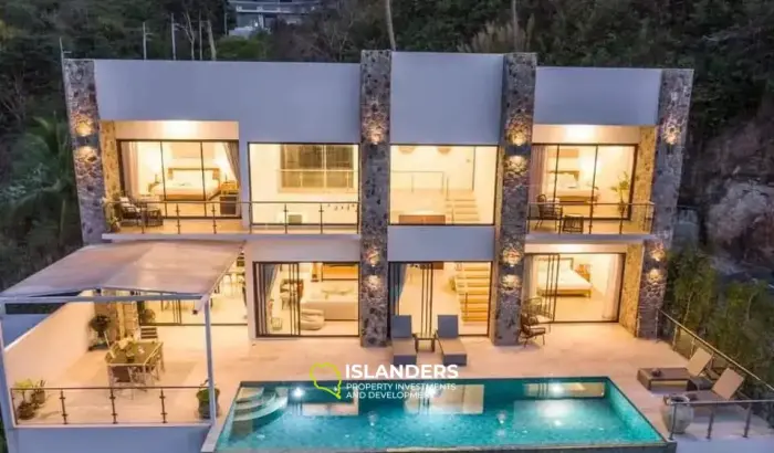 vues imprenables depuis cette immense villa de 3 chambres avec piscine à Bophut Hill