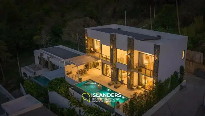 vues imprenables depuis cette immense villa de 3 chambres avec piscine à Bophut Hill
