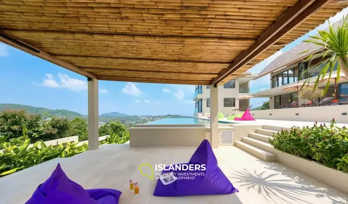 Poolvilla mit 6 Schlafzimmern und Meerblick in Bophut Hills