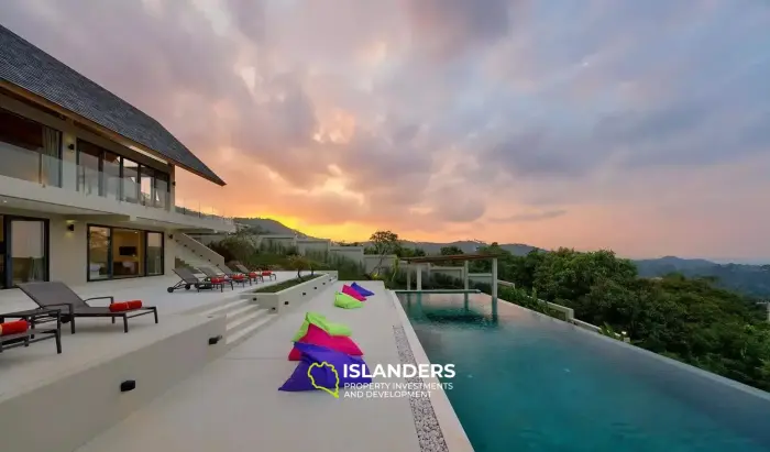 Poolvilla mit 6 Schlafzimmern und Meerblick in Bophut Hills