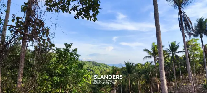 Impresionante terreno con vista al mar y a la jungla en la cima de las colinas de Haad Yao