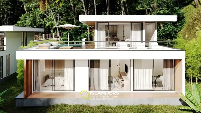 Villa tropicale 2 chambres avec piscine dans la jungle