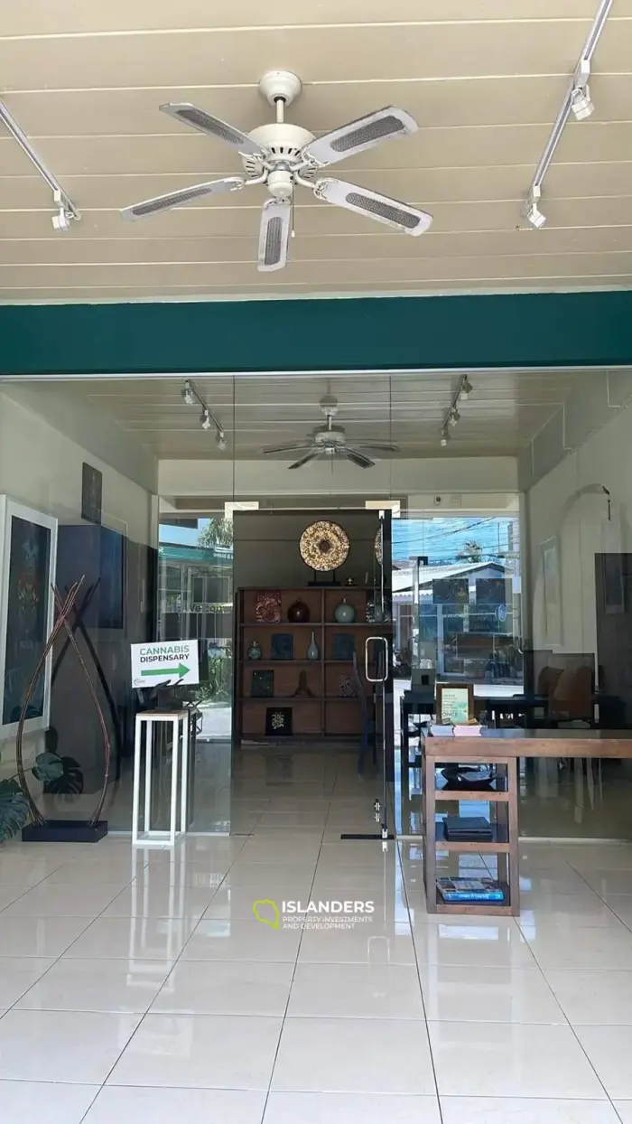 Beautiful large front display glass windows in Ban Tai 