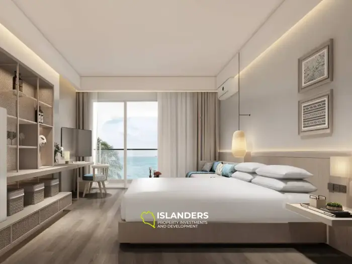 Appartement avec vue sur la mer dans un complexe résidentiel en bord de mer (projet sur plan)