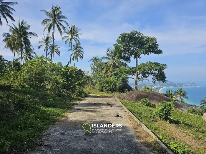 Terrain avec vue sur la mer Chaweng noi 1463 m2 12 millions La réglementation de construction est de 6 mètres de hauteur