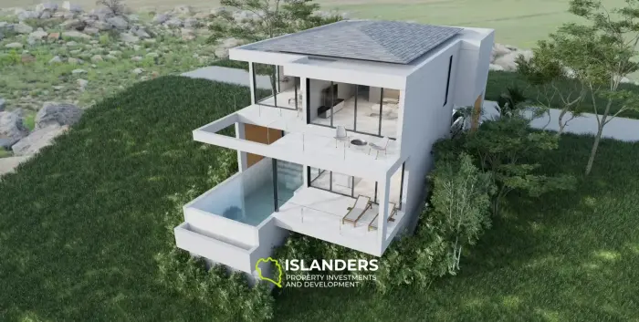 Zweistöckige Poolvilla mit 3 Schlafzimmern und Panoramablick auf das Meer