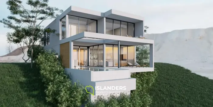 Zweistöckige Poolvilla mit 3 Schlafzimmern und Panoramablick auf das Meer