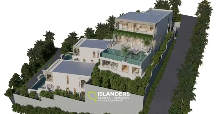 Prime Land + 3 projects of 3 premium villas  (construction NOT included in price)  – 1,400 sqm with Thai Company