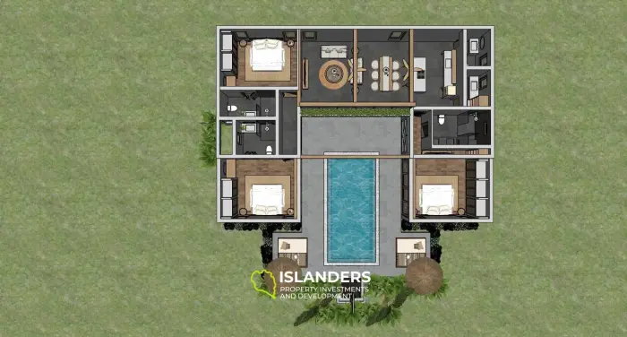 Luxury 3 bdrm Balinese style pool villa