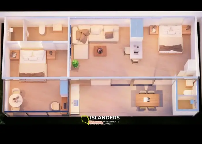 Villa de 2 dormitorios con piscina y una arquitectura cuidadosamente diseñada