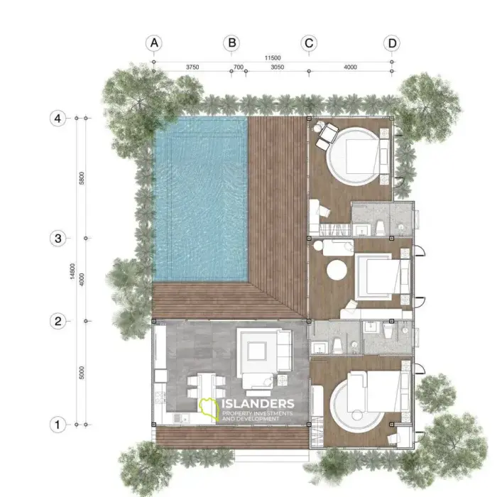 3-bedroom pool villa in Maenam