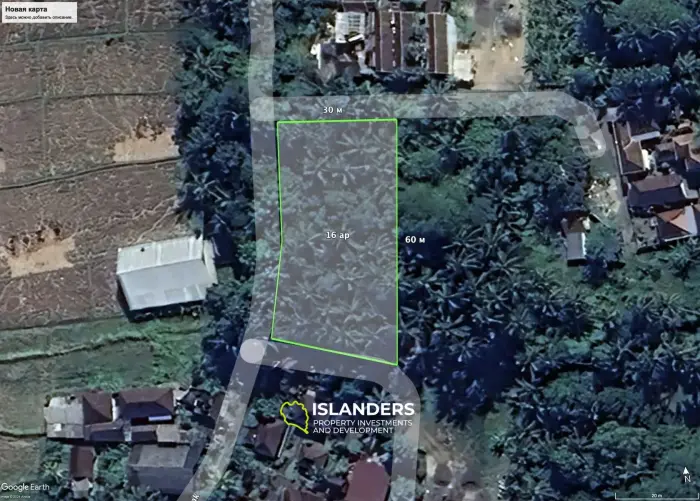 Land in Bali in the Ubud area No. TD104 16 ares (16 ares). Leashold for 30 years.