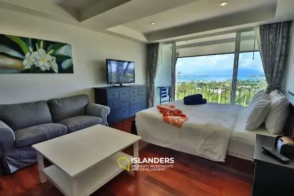 Condominio de 1 dormitorio con vista al mar.