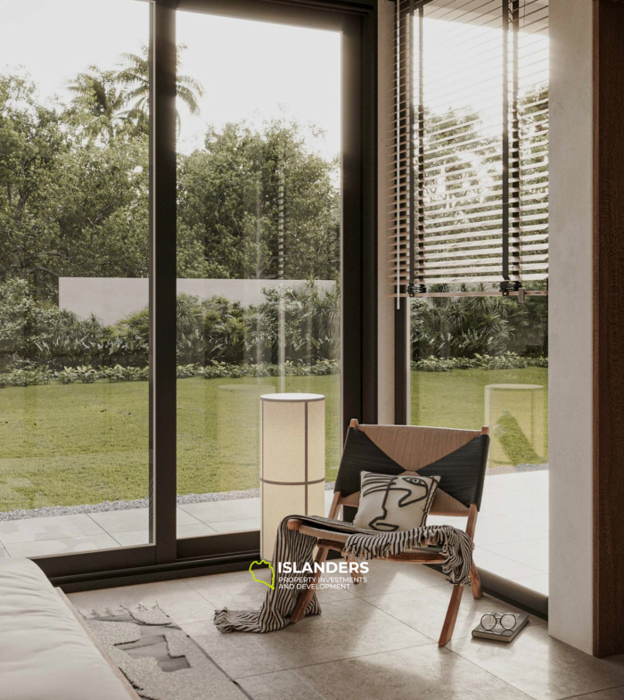 Просторная вилла с 3 спальнями и видом на сад с бассейном.