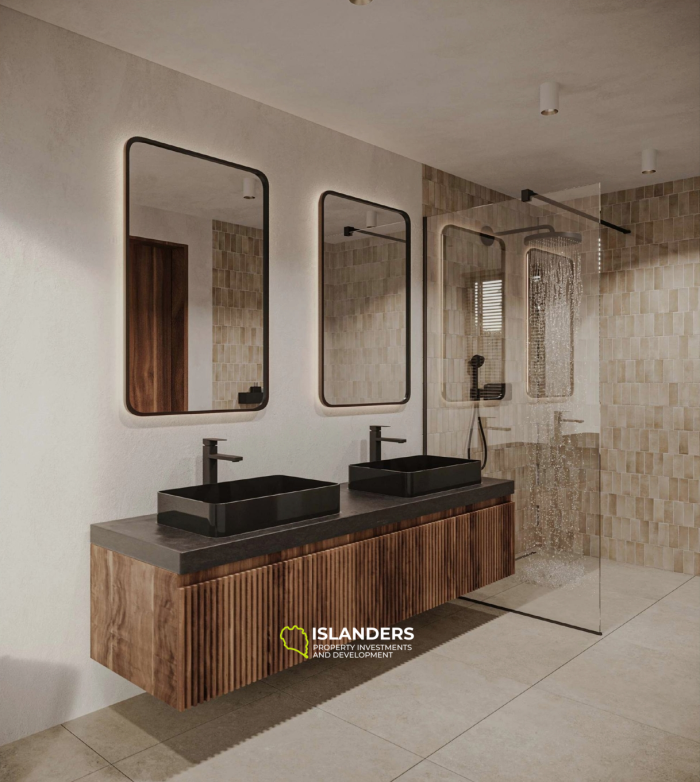 Просторная вилла с 3 спальнями и видом на сад с бассейном.