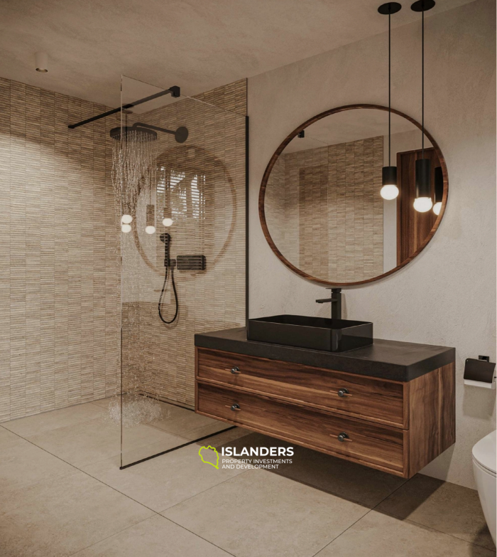 Просторная вилла с 3 спальнями и видом на сад с бассейном.