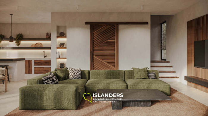 Просторная вилла с 3 спальнями и видом на сад с бассейном.