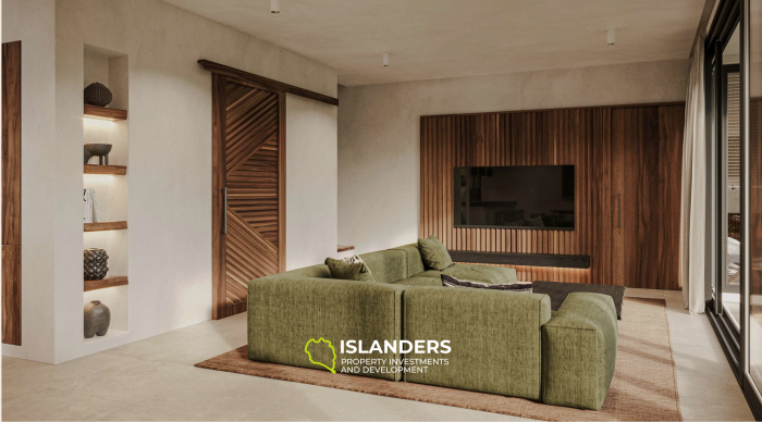 Просторная вилла с 3 спальнями и видом на сад с бассейном.