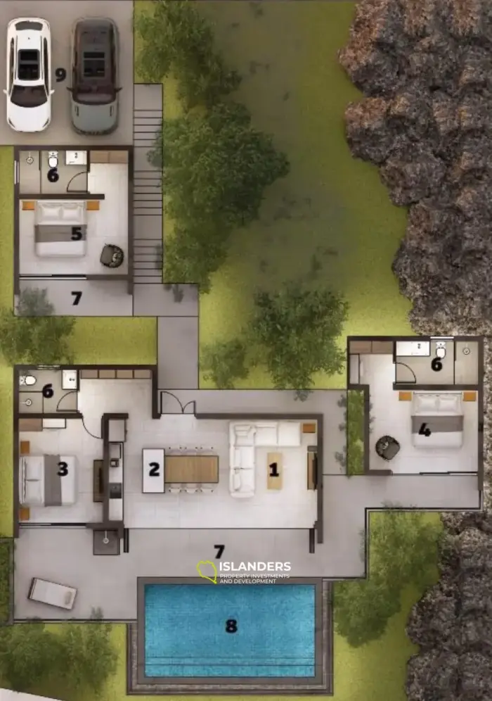 3 bdrm pool villa with sea and sunset view