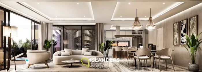 Villa moderne de 3 chambres avec piscine et agencement pratique.