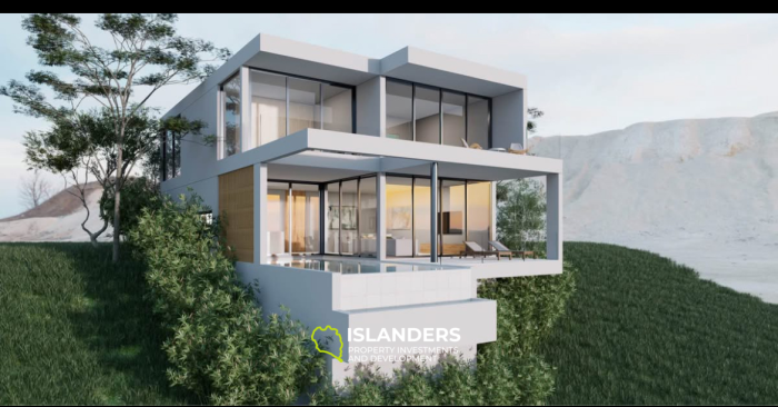 Villa moderne de 3 chambres avec piscine et agencement pratique.