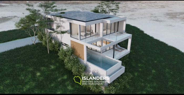 Villa moderne de 3 chambres avec piscine et agencement pratique.